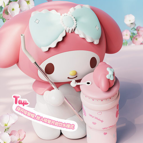 三丽鸥hellokitty保温杯喝水杯大容量带吸管水杯女生高颜值冰霸杯 - 图2