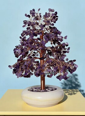 水晶DIY招财树摆件客厅办公室