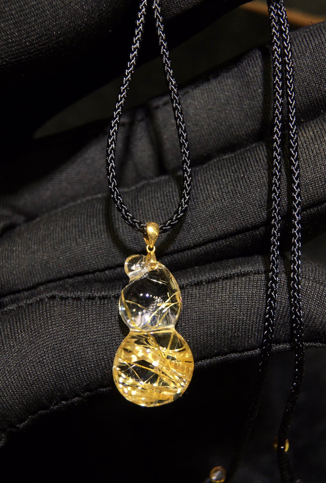 正品天然钛晶葫芦吊坠项链18k金男女款毛衣链挂件饰品礼物送礼饰,淘宝优惠券,粉丝福利购,淘宝优惠卷