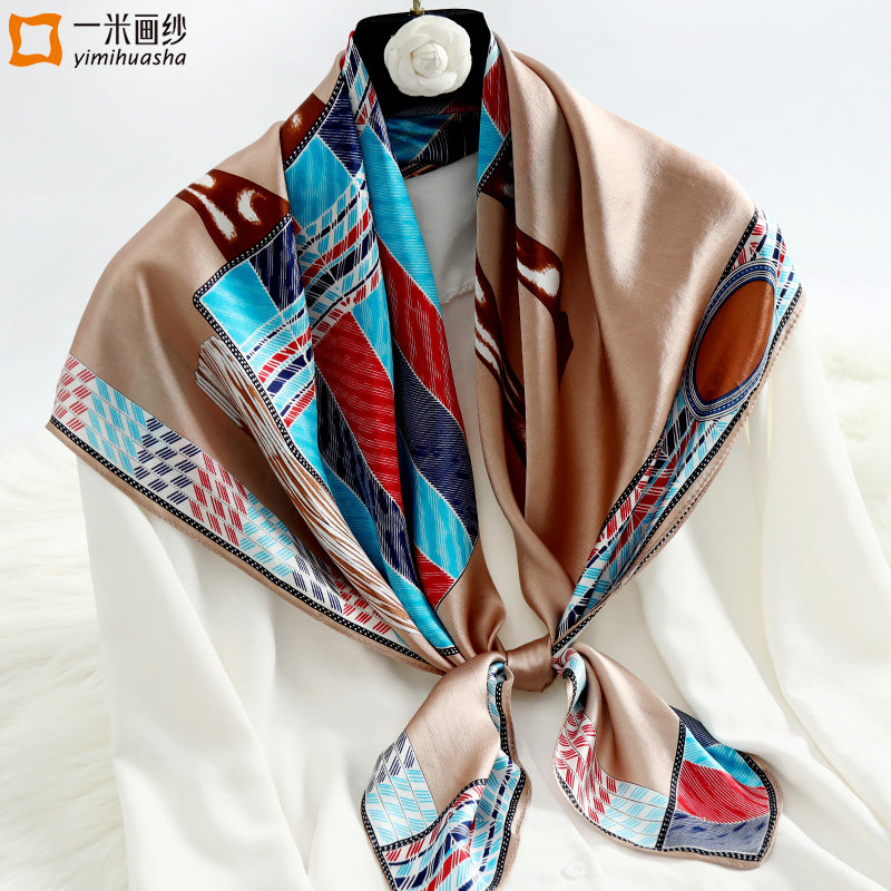 送长辈礼物真丝丝巾女高级感桑蚕丝大方巾时尚领巾披肩围巾礼盒装,淘宝优惠券,粉丝福利购,淘宝优惠卷