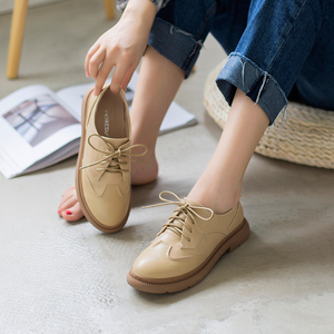 学院风百搭圆头英伦小皮鞋