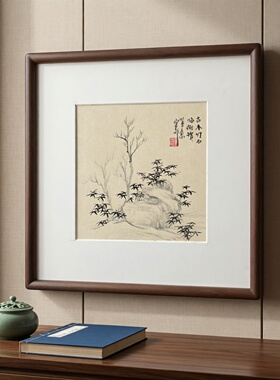 纯手绘中式竹子山水国画定制
