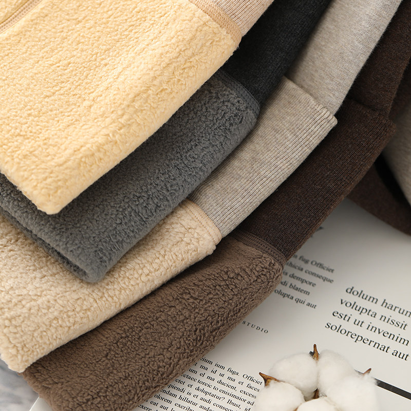 日系燕麦色高腰秋冬外穿加绒连裤袜 莜饰打底裤