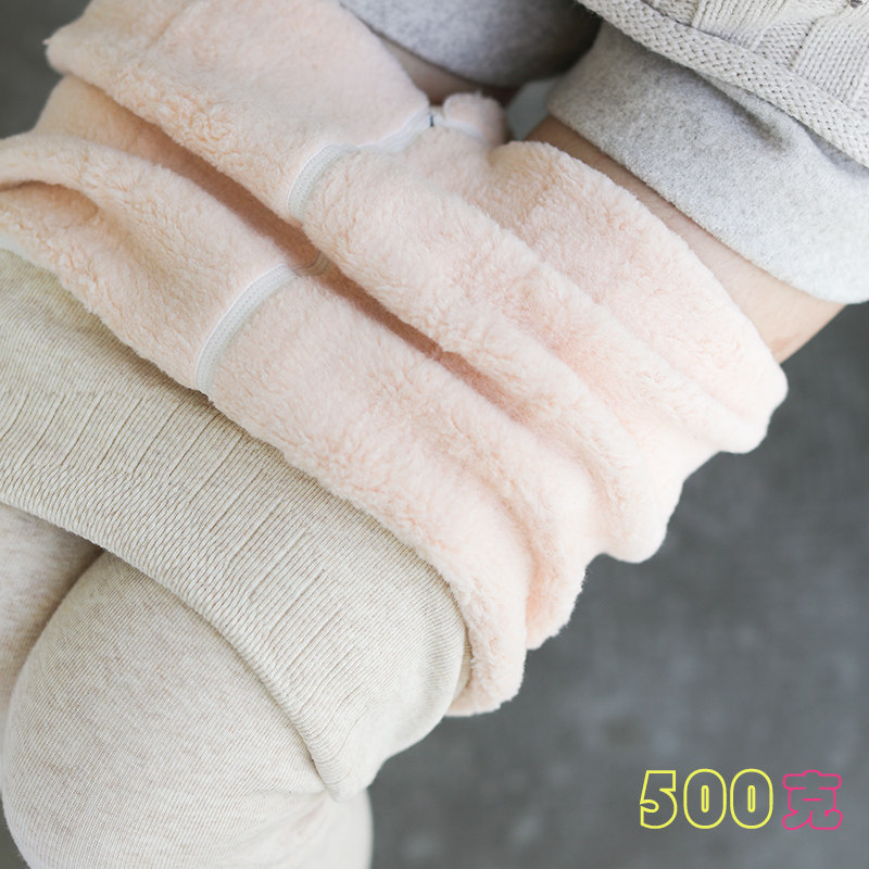 500克白色竖条纹冬季螺纹踩脚裤 莜饰打底裤