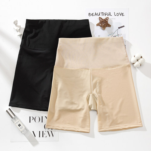 高腰收腹安全裤女防走光夏薄款冰丝塑形束腰收小肚子打底保险短裤 - 图3