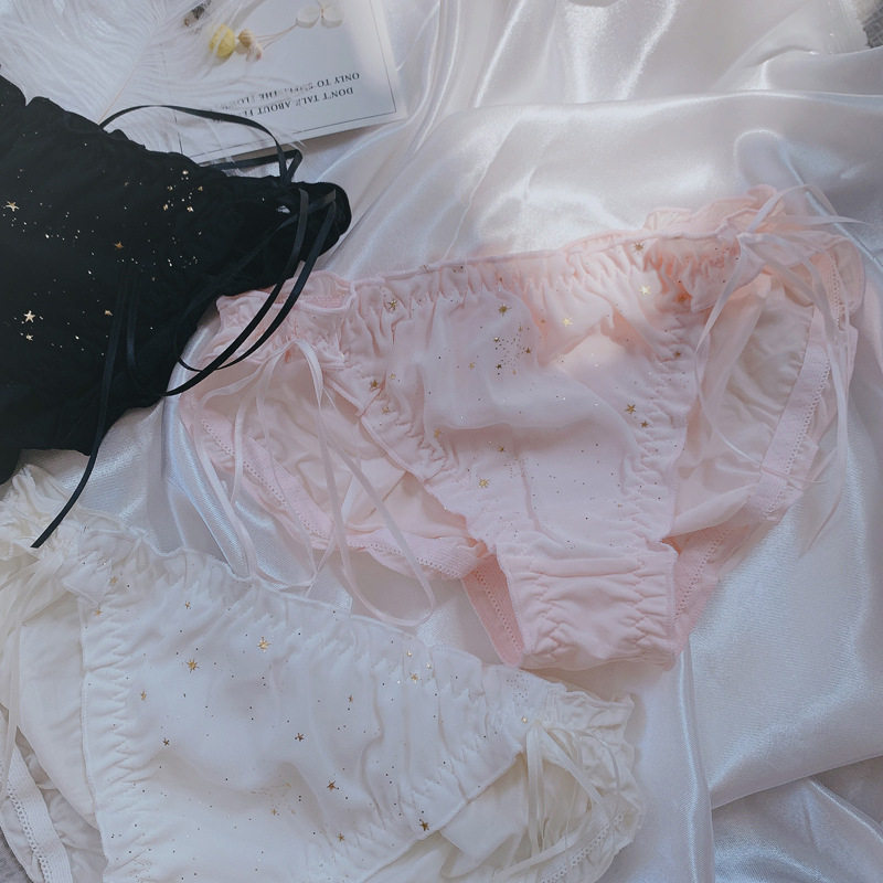 blingbling闪小星星侧系带裸感内裤 莜饰打底裤