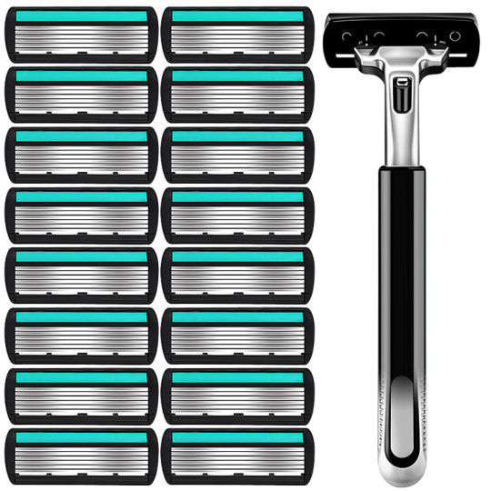 Imported blade 6-layer manual razor men's razor six-blade shaving head shaving head