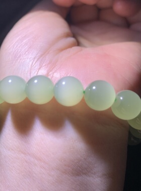 和田玉翠青猫眼手链青海老料子肉料特细起猫眼冰底翠色猫眼手链10