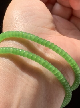 高色和田玉碧玉苹果绿药片手链高色乌兰乌德苹果绿手链手串无黑4