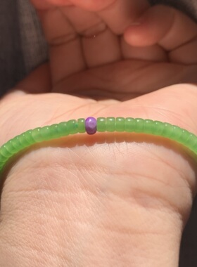 和田玉碧玉高色苹果绿药片手链高色乌兰乌德苹果绿隔片手链手串4