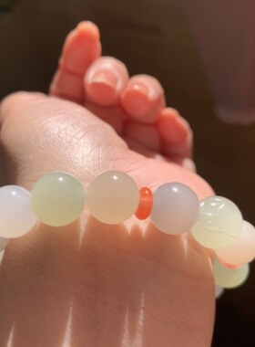 和田玉马卡龙多宝青海老料晴水藕粉烟紫冰白四色多宝串多宝手串12