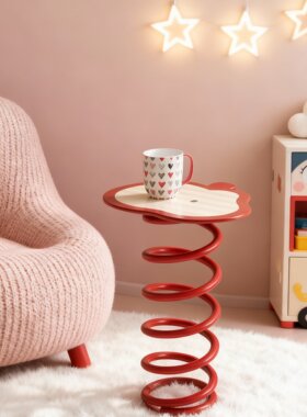 创意螺旋弹簧桌面摆件儿童房收纳储物卡通装饰品红色铁艺
