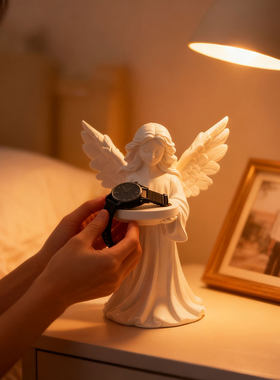 创意玄关床头柜天使手表充电支架iWatch放置底座卧室桌面装饰摆件