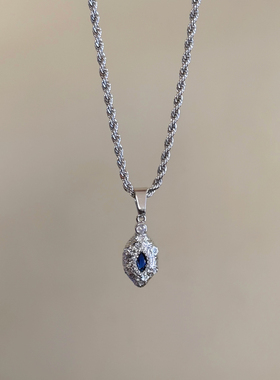 Komeiku蓝眼泪老钱风项链