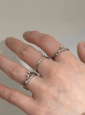 环形火柴素圈中性风男女开口戒指