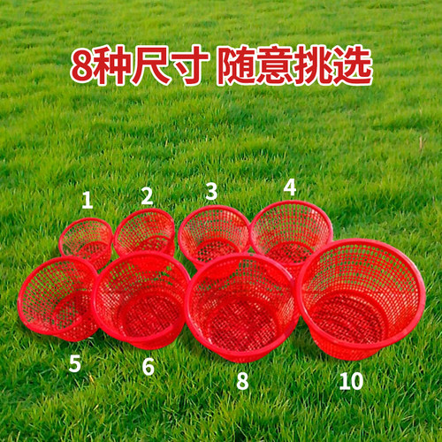 圆形塑料篮子手提草莓篮采摘塑料手提蓝一次性水果框樱桃篮子包邮 - 图0