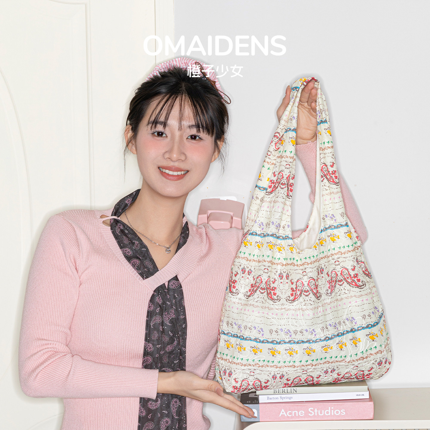 橙子少女民族风刺绣帆布包文艺小众托特包女2026春季大容量单肩包,淘宝优惠券,粉丝福利购,淘宝优惠卷