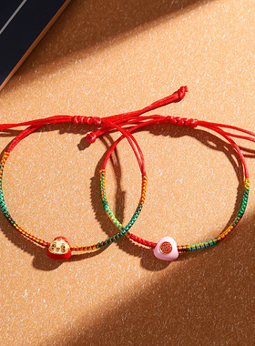 端午节五彩绳手链小粽子挂件手工