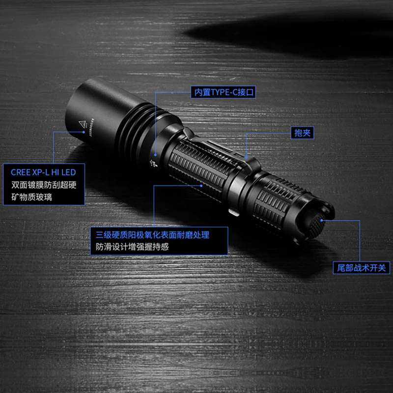 jetbeam杰特明 BC25 TAC户外高亮Type-c大容量电池充电战术手电筒 - 图2