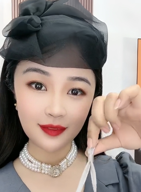 新款春夏时尚透气泡泡纱遮白发半帽洋气宽边发箍百搭头箍女士头饰