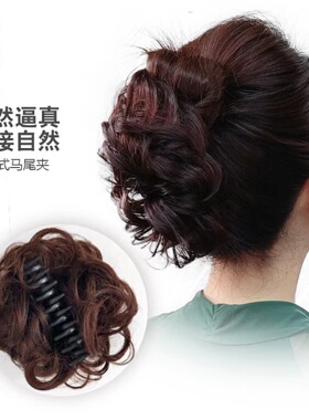 短发少发花苞卷发圈蓬松假发造型懒人半丸子仿真发大号抓夹盘发器