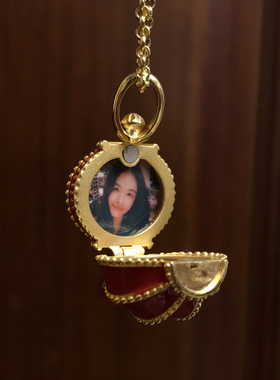 原创中国风项链放照片镀金吊坠