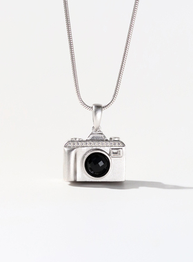 嫣喜女925银相机项坠可以放照片