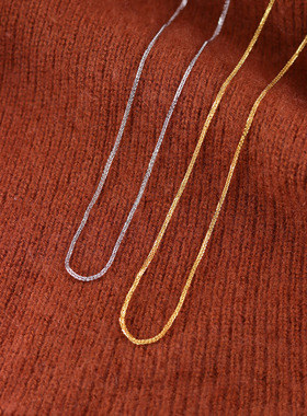 S925纯银项链女日韩黑皮绳配饰