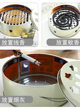 可手提防火蚊香盘支架子创意托盘架家用大号接灰盒安全带盖蚊香盒
