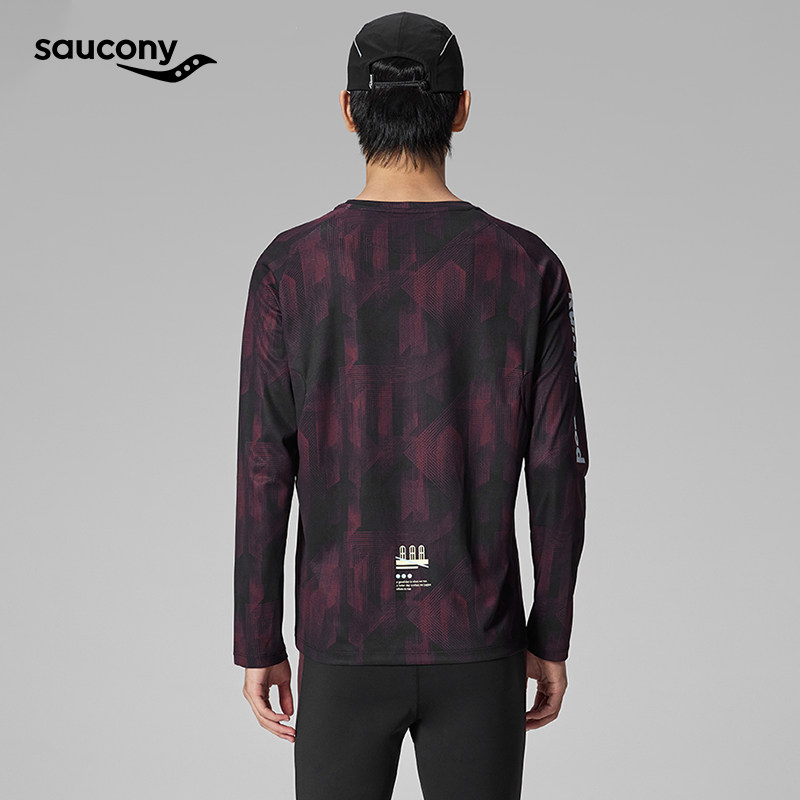 男子长袖上衣Saucony索康尼官方亲肤柔软透气吸湿运动休闲圆领T恤,淘宝优惠券,粉丝福利购,淘宝优惠卷