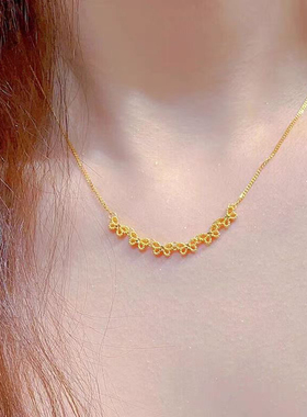 2024新款六小蝴蝶项链女士越南沙金仿真黄色轻奢高级感不掉色配饰