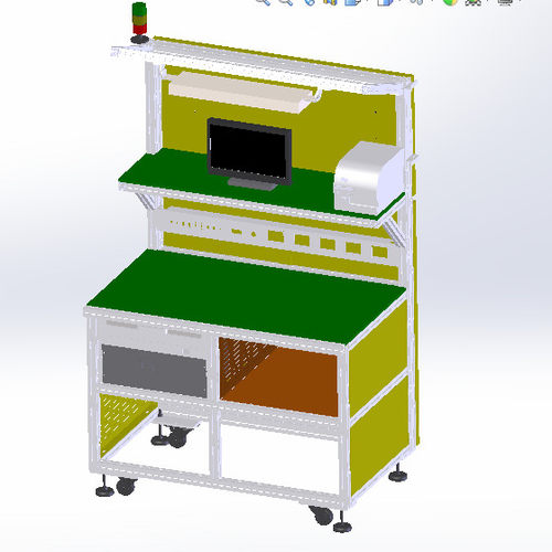 铝型材工作台车间流水线作业台3d图纸型材货架操作台多功能工作台 - 图1
