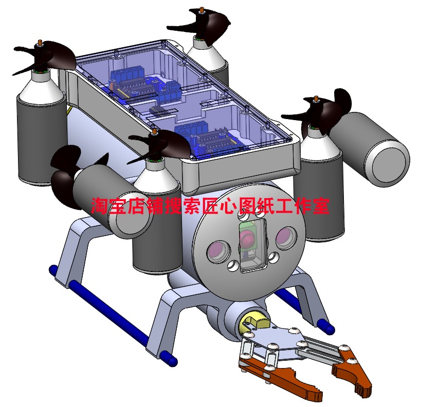 水下机器人3d图纸三维模型  水下机器人3d模型设计 - 图0