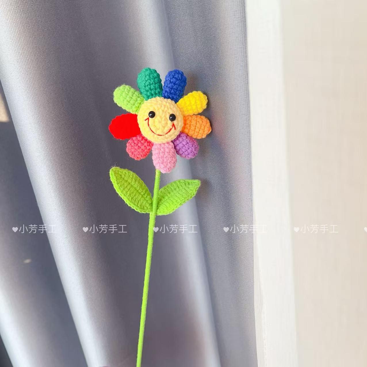 成品仿真手工毛线花编织钩针卡通动物玩偶情人节教师节创意礼物 - 图2