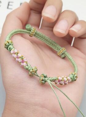 手工编织八股桃花结女diy饰品