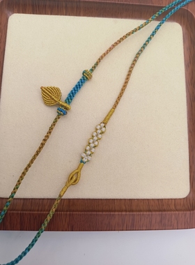 千里江山只此青绿手工编绳项链