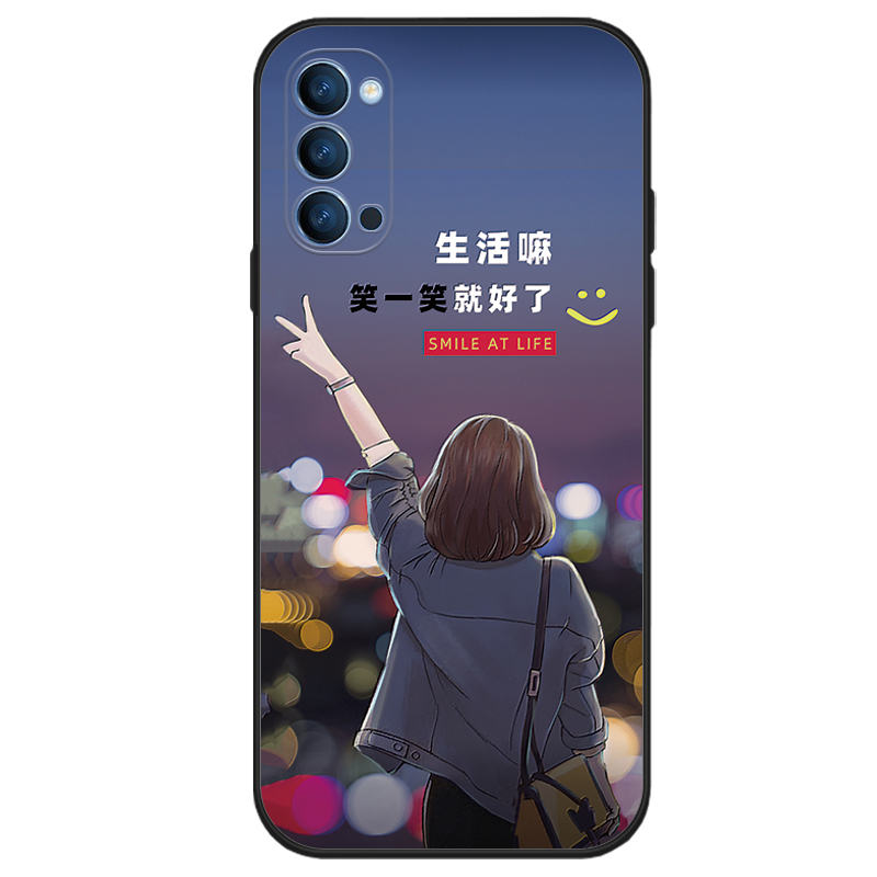 opporeno4手机壳opporeno4se保护套0pp0reno4可爱女reno4 se 5G防摔软胶镜头全包磨砂外壳酷帅男情侣卡通网红 - 图2