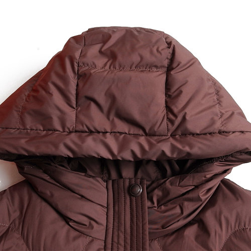 胖太太大码女装冬季新咖色中长韩版通勤加厚保暖羽绒服822410610 - 图1