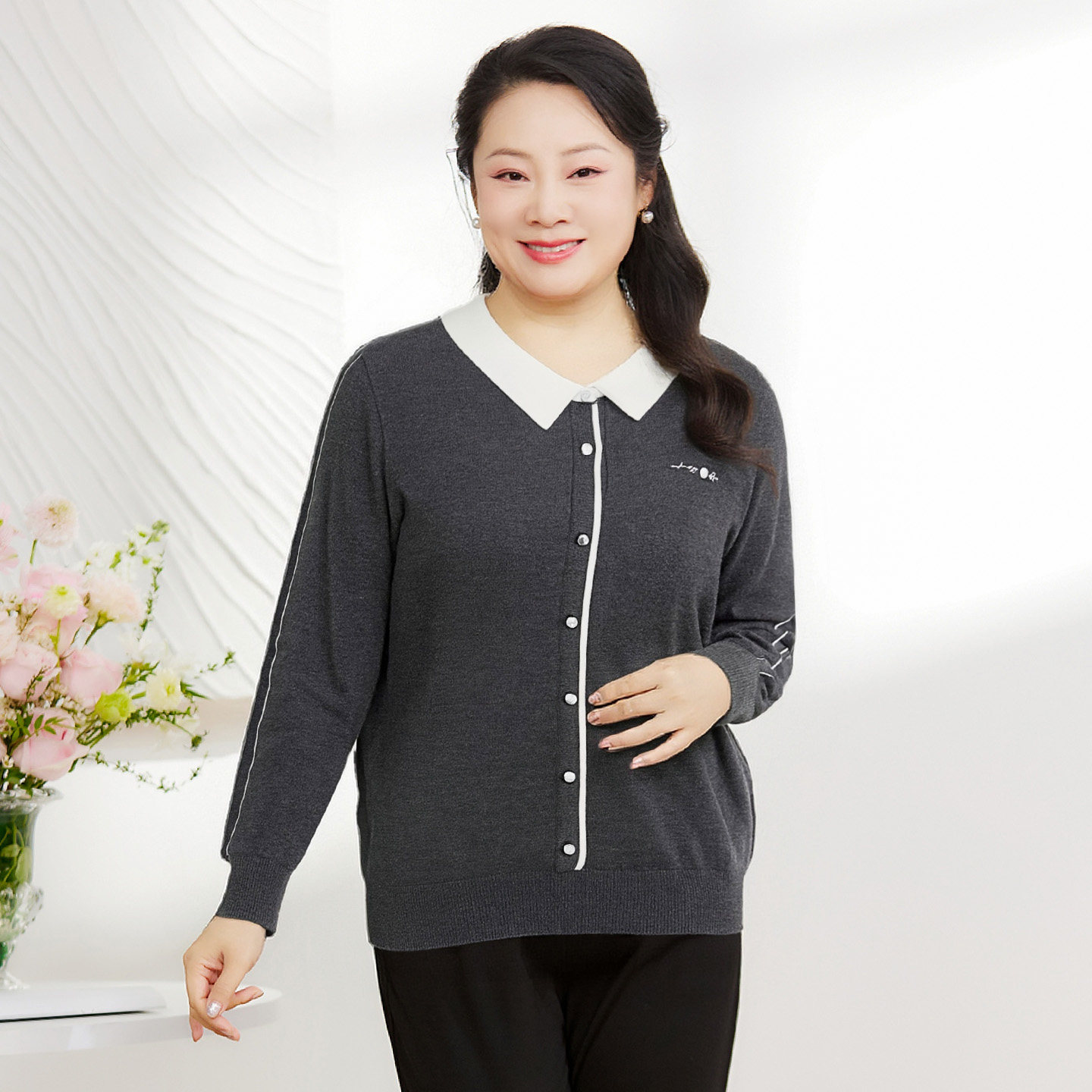 胖太太大码女装秋季新品时尚显瘦胖mm长袖打底衫针织衫625301310,淘宝优惠券,粉丝福利购,淘宝优惠卷