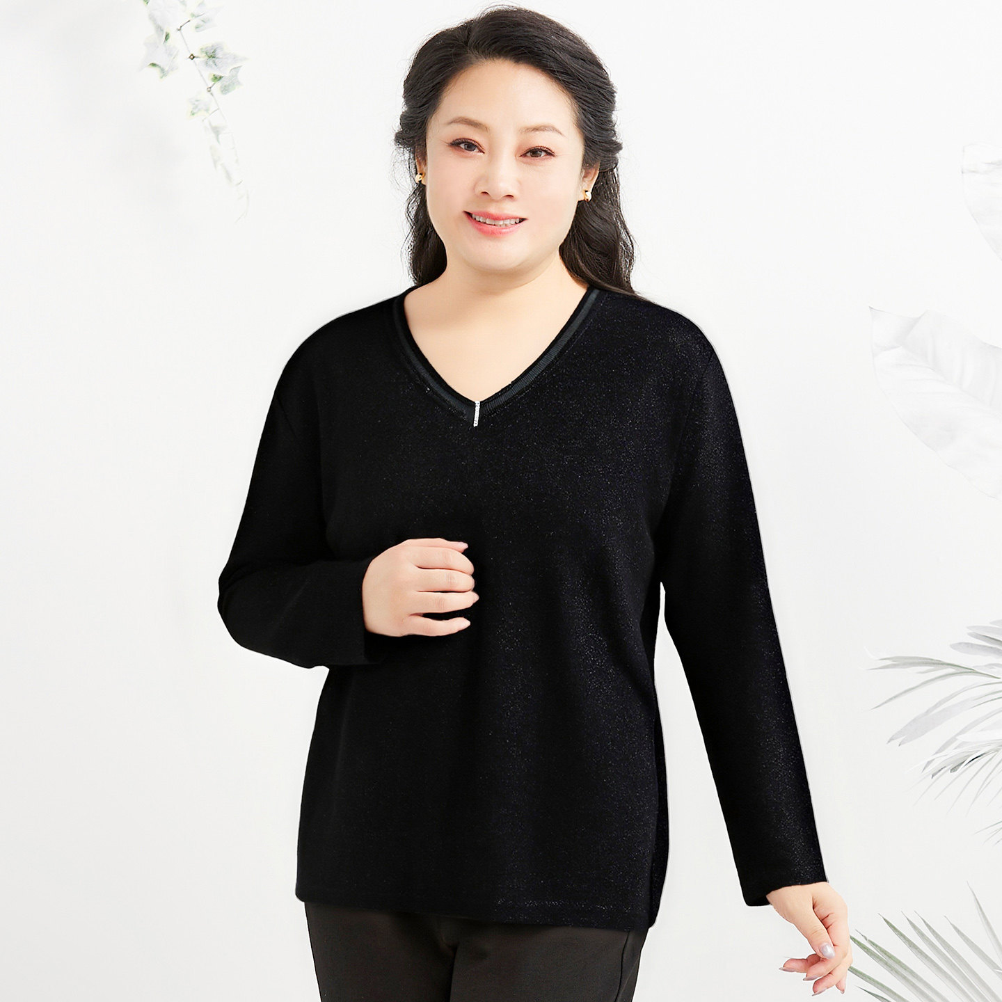 胖太太大码女装秋冬新品显瘦时尚纯色百搭打底羊毛衫625300410,淘宝优惠券,粉丝福利购,淘宝优惠卷