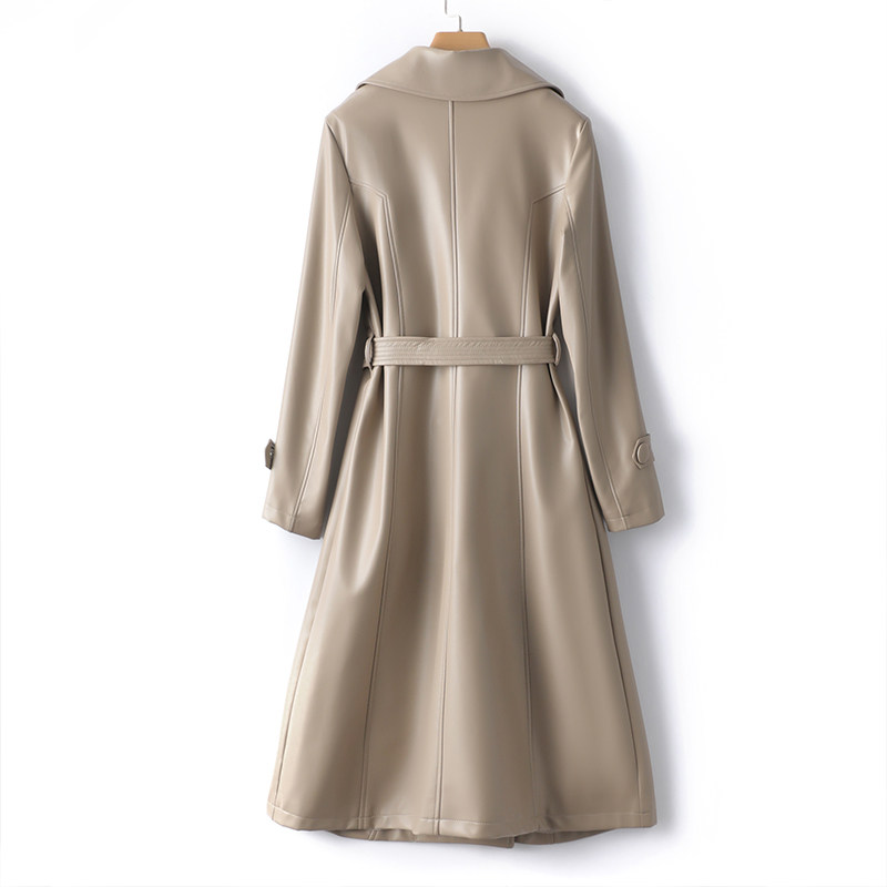 绵羊皮外套女中长款系带修身气质海宁真皮2025新款高级感女士皮衣,淘宝优惠券,粉丝福利购,淘宝优惠卷