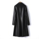 Haining leather jacket for women in mid-length black loose temperament