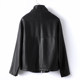 Haining short leather jacket black loose casual plus size