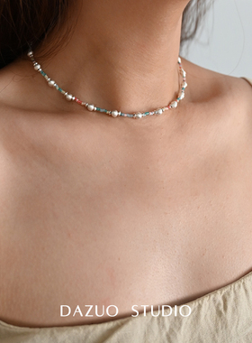 多巴胺串珠项链高级感颈链锁骨链