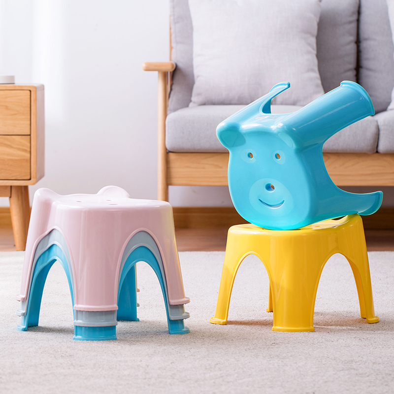 茶花塑料儿童凳子卡通小板凳加厚防滑幼儿园家用可爱简约宝宝凳 - 图2