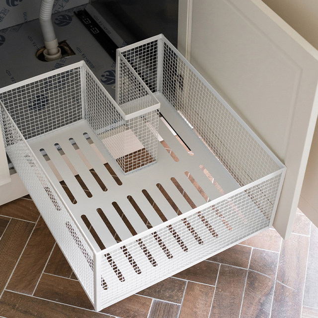 New grid storage basket cabinet storage basket debris storage basket custom kitchen wardrobe drawer track pull basket