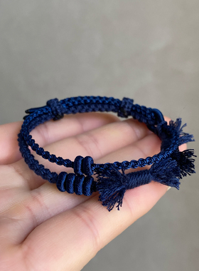 藏式手搓棉线纯手工流苏手链女