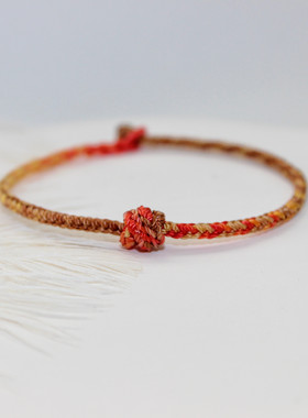 2025本命年马年积土成金红绳手链