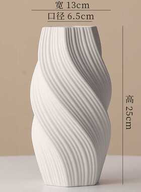 一件青绿色水培陶瓷花瓶玄关插鲜花大口径容器森系