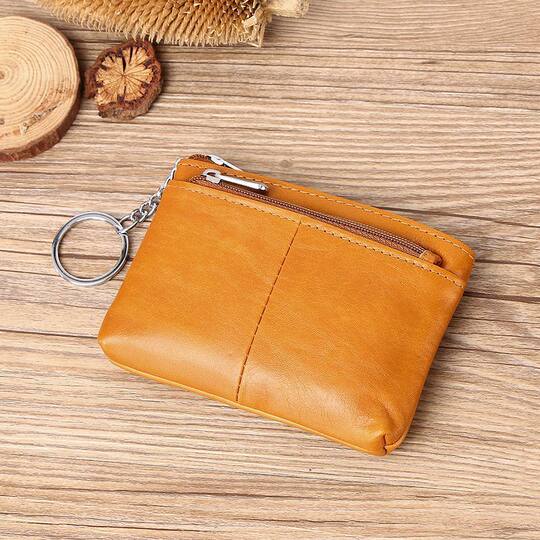 Internet celebrity real soft leather key bag for women small hand-holding card bag imported oil wax leather household key car key coin wallet